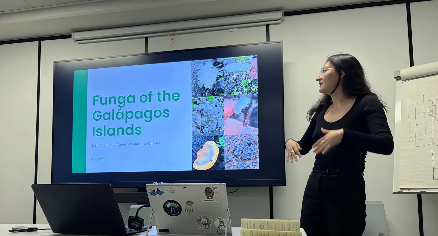 Presentation titled Funga of the Galápagos Islands at the Vrije Universiteit Brussel